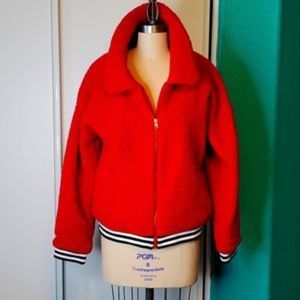 NWOT J for Justify Fleece Teddy Jacket, Red Size Small
